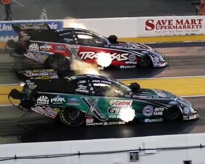 Courtney Force & John Force Night Time Funny Car Flames 13x19 Glossy Poster • $22.49