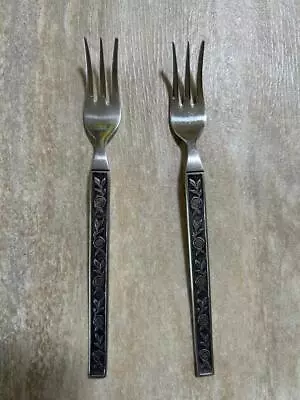 (2) Eldan Stainless Mexicali Rose 6 1/8  Seafood / Cocktail Forks • $6.50