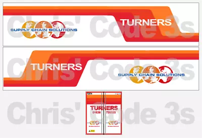 Code 3 Adhesive Vinyl Trailer Decal - Turners Soham - 1/50 1/76 1/148 1/87 1/64 • £10