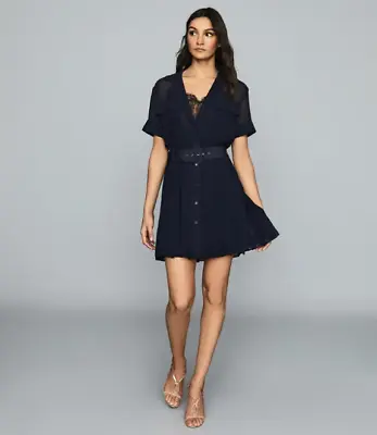 REISS NEW Fiona Lace Trim Utility Dress 4/6 • $85.79