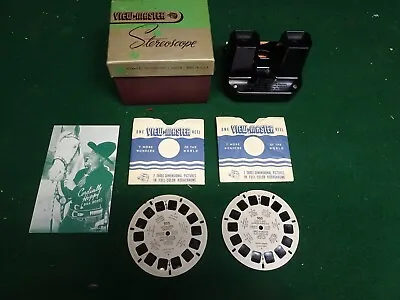 Vintage View-Master Model E Sawyers Stereoscopic Viewer And Hopalong Casid Reels • $99.99