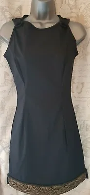  Vintage Goth  Handmade Black Toga Dress With Intricate Metal Inlay Sz 8 BNWT • $61.66