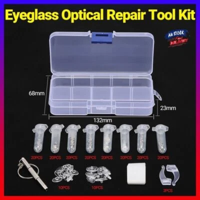 $6.55 • Buy Eyeglass Sun Glasses Optical Repair Tool Screw Nut Nose Pad Assortment Set Kit