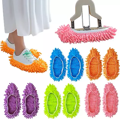 Quick Polishing Mop Slippers Lazy Floor Foot Socks Shoes Cleaning Duster 10 Pcs • $18.60