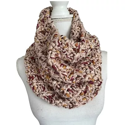 NWT Cejon Infinity Loop Chunky Knit Scarf Cowl Mauve Mustard Magenta #2160 • $14.77