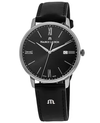 New Maurice Lacroix Eliros Black Dial Leather Men's Watch EL1118-SS001-310-1 • $425