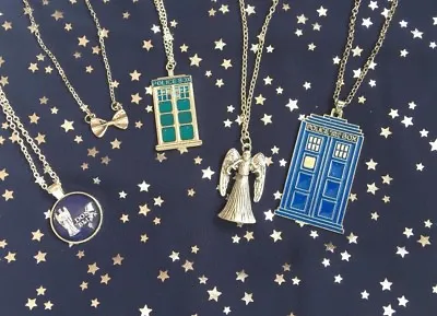 Dr Who Necklace Tardis Dont Blink Weeping Angel Starry Sky Gas Mask Key GIFT BAG • £2.99