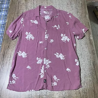 Hollister Men’s Floral SS Button Up Casual Shirt Size M #27388 • $7.99