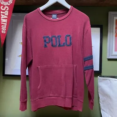 £30 • Buy Vintage Ralph Lauren Polo Sweatshirt, Varsity, College