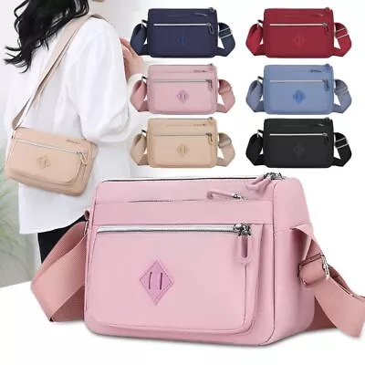 Multi-pocket Canvas Shoulder Bag Square Phone Bag Women Oxford Cloth Bag Zipper • $12.45