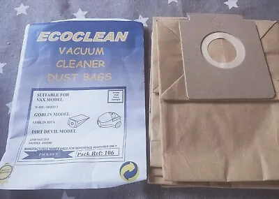 Ecoclean Vacuum Cleaner Bags For VAX • £5