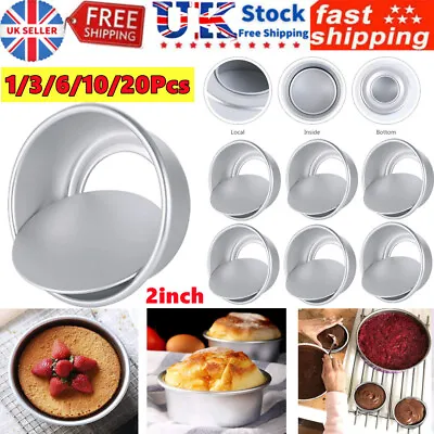 2-inch Round Cake Tin Loose Bottom Mold Kitchen Party Removable Base Baking Pans • £9.81