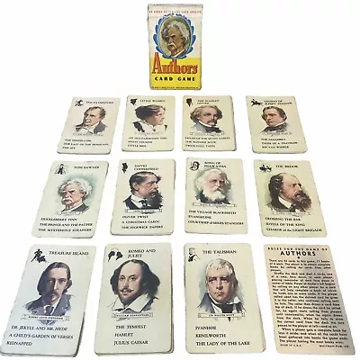 AUTHORS Card Game Whitman Publishing Co 45 Card Deck Complete W/ Rules VNTG 1951 • $19.99