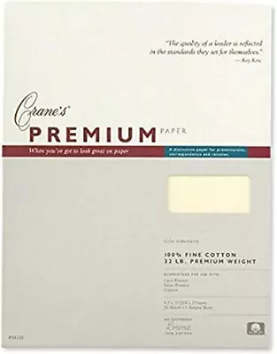 Crane & Co. Cranes Premium Weight Ecruwhite 8 1/2 X 11 Sheets (PS8116) • $19.97