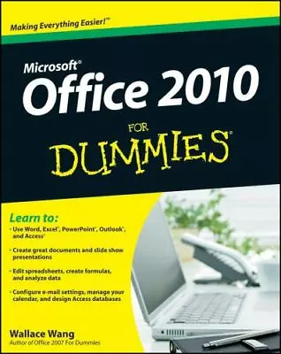 Office 2010 For Dummies - Wallace Wang 0470489987 Paperback • $4.29