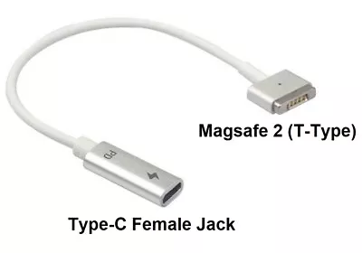 Apple MacBook Type-C USB-C Female To MagSafe2 (T-Tip) PD Charging Cord Cable • £7.95