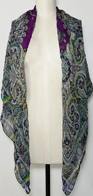 $65 • Buy ETRO MULTI COLOR Silk Scarf  MADE IN ITALY
