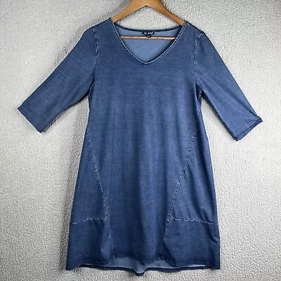 Pure Jill Shirt Women Small Blue Tunic Chambray Casual Basic Short Sleeve Denim • $19.99