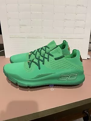 $350 • Buy Under Armour TB Curry 4  St Patrick  Green Men’s Size 14  3021707 303 RARE 2018