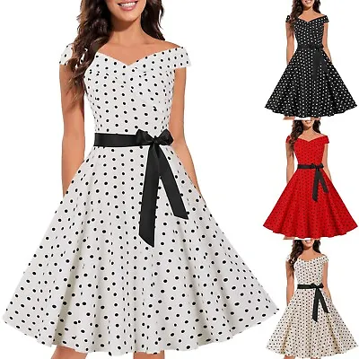 Women's Vintage Cocktail Dress 1950s Retro Cocktail Sleeveless Swing Party Dress • $28.88