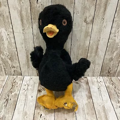 Vintage Gund Black Duck Toy Plush Doll Rubber Beak 11” Tall • $79.95