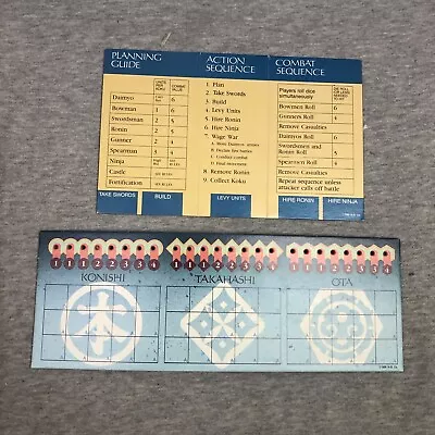  MB 1986 Shogun Board Game Parts Replacement Blue Reference Screen & Army Card • $2.62