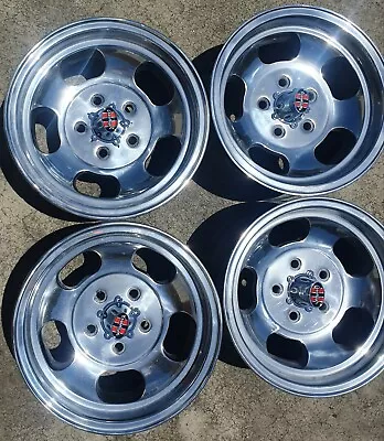 Aunger Triden 14x7 Wheels Polished NEW Nuts Caps Suit Holden HQ - WB  5/120.65 • $1100