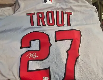 Mike Trout Los-Angeles Angels GRAY Jersey Autographed MLB COA • $899