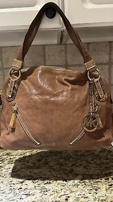 Michael Kors Collection “Matilda” Tonne Brown Leather Hobo Shoulder Bag Purse • $60