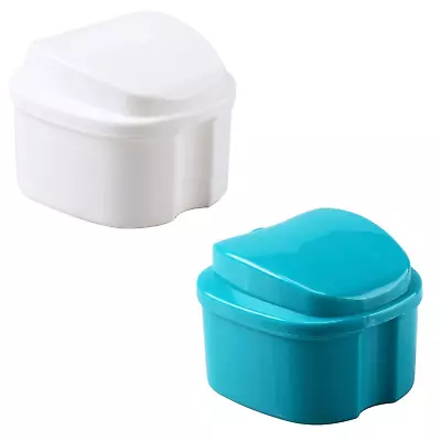 2 Pack Colors Denture Bath Case Cup Box Holder Storage Soak Container For Travel • $9.36