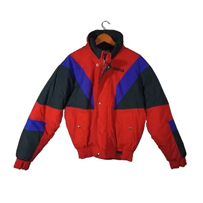 Vintage Yamaha Sportswear Snowmobile Racing Jacket Red Multicolor Mens Sz Medium • $49