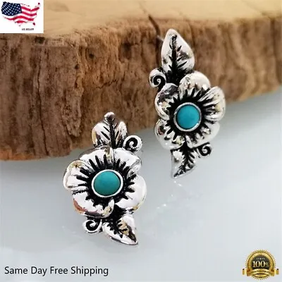 $3.99 • Buy 925 Silver Plated Dangle Drop Earrings Hook Women Turquoise Jewelry Simulated