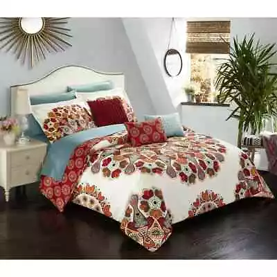 Chic Home Aberdeen 10-Pc King Comforter Set - Red • $50