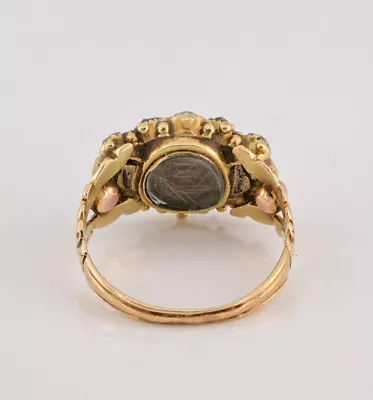 Georgian 1.30 Ct. Antique Cut Diamond 18 KT Locket Mourning Ring • $3750