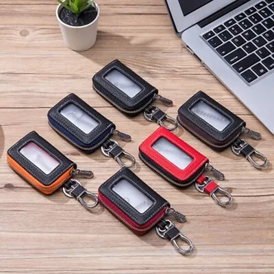 1 Pcs * Universal Car Key Holder Cover Key Chain Bag Leather Remote Fob-Case • $9.06