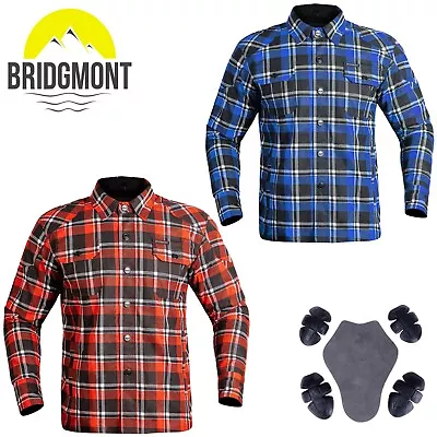 Mens Motorbike Motorcycle Flannel Lumberjack Shirt Made With Kevlar CE Armour • $105.36