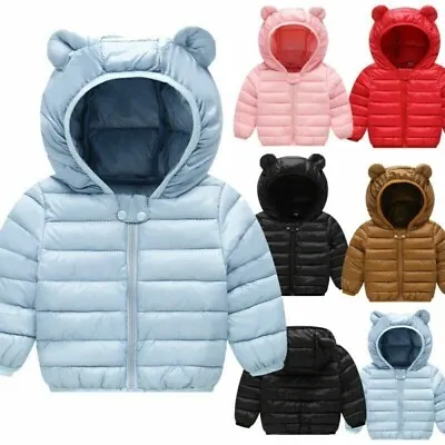 Toddler Baby Boys Girls Winter Hooded Puffer Coat Parka Padded Jacket Outwear • £14.99