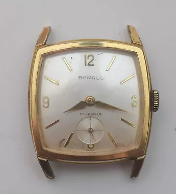 Vintage 1940's Benrus 17j Gold Plated Watch Working With Subdial • $35