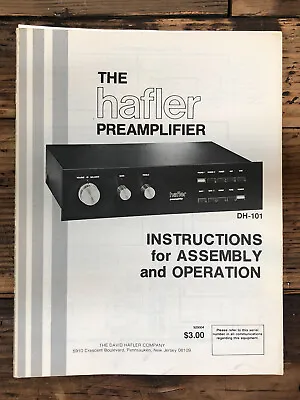 Hafler DH-101 Preamp / Preamplifier  Service Manual *Original* • $29.97