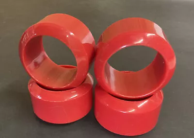 Vintage Red Bakelite Napkin Rings Set Of 4 • $21.24