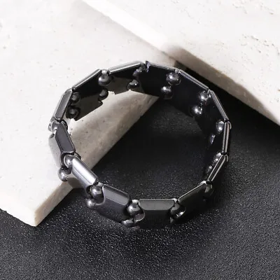 Therapy Health Care Magnetic Hematite Bracelet Men Natural Stone Beads Jewelry • $6.99