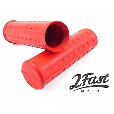 2FastMoto Reproduction Red Waffle Grip 1-1/8  X 1-1/8  120mm For Harley 56212-53 • $10.56