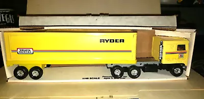 Vintage Ertl Toys Kenworth 1:48 Scale  Ryder Truck And Trailer 1985 • $77.08