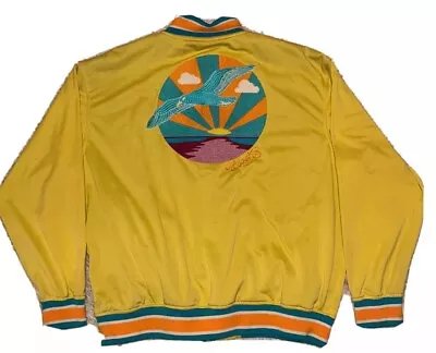 Coogi Zip Up Jacket Adult 3XL XXXL Embroidered Seagull Sunrise In Yellow RARE • $250