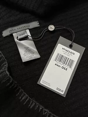 John Varvatos Collection Luxury Mens Scarf - 100% Cashmere - Black - NWT $228 • $125