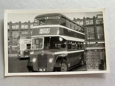 £5.99 • Buy Bus Photo Wakefield Sheffield Double Decker Service 67 GHL 711 1955