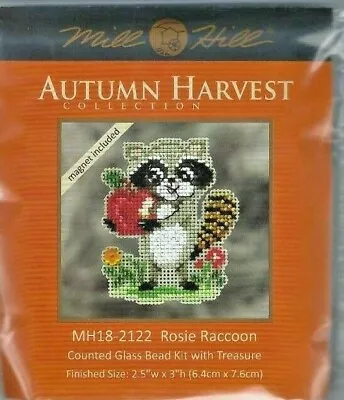 Rosie Raccoon Glass Bead Kit W/ Treasure Mill Hill Cross Stitch • $14