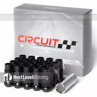 Circuit CP50 Long Open End Lug Nuts 12x1.5 Black 20 Fits Mazda Mitsubishi Scion • $34.99