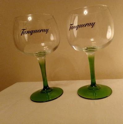 £10 • Buy 2 X Tanqueray Gin Glasses ,Goblet Balloon, Green Stem ,Bar ,Man Cave.