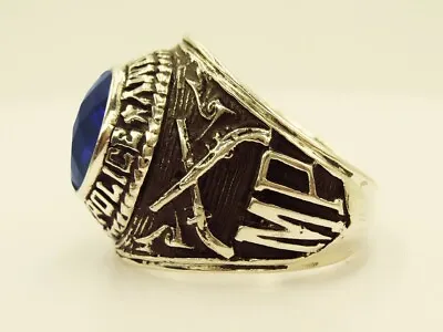 Silver 925 W 10K PLATED  MILITARY POLICE RING  MP RING  USMP  US Size 13.75 • $76.30
